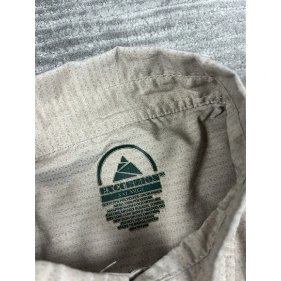 Excursion Shirt Mens 2XL Beige Longsleeve Button Up Fishing Vented - Picture 13 of 14